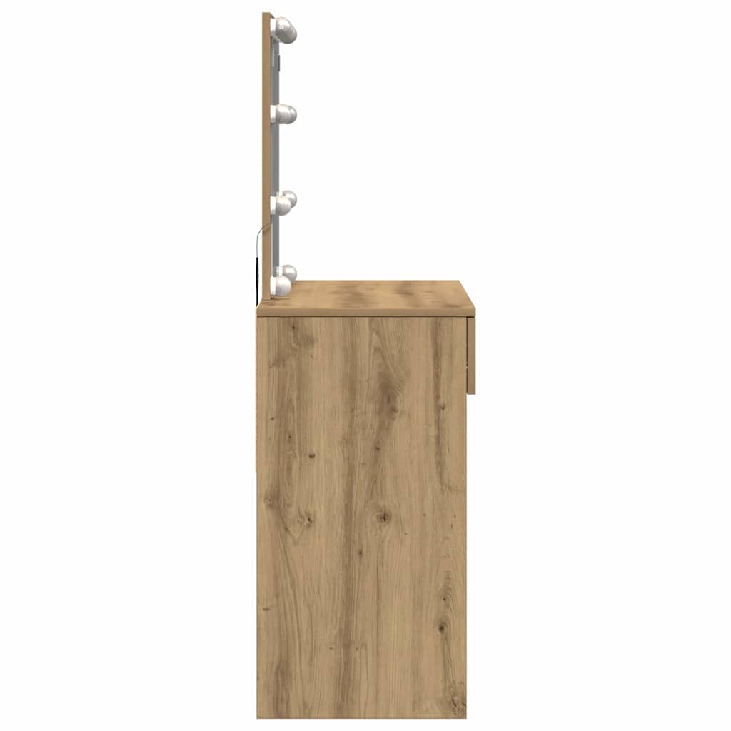 Sminkebord Artisan Eik Speil LED