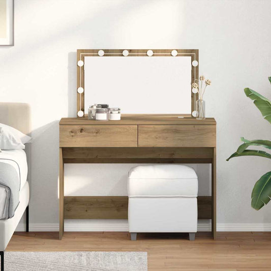 Sminkebord Artisan Eik LED 100x40x120 cm