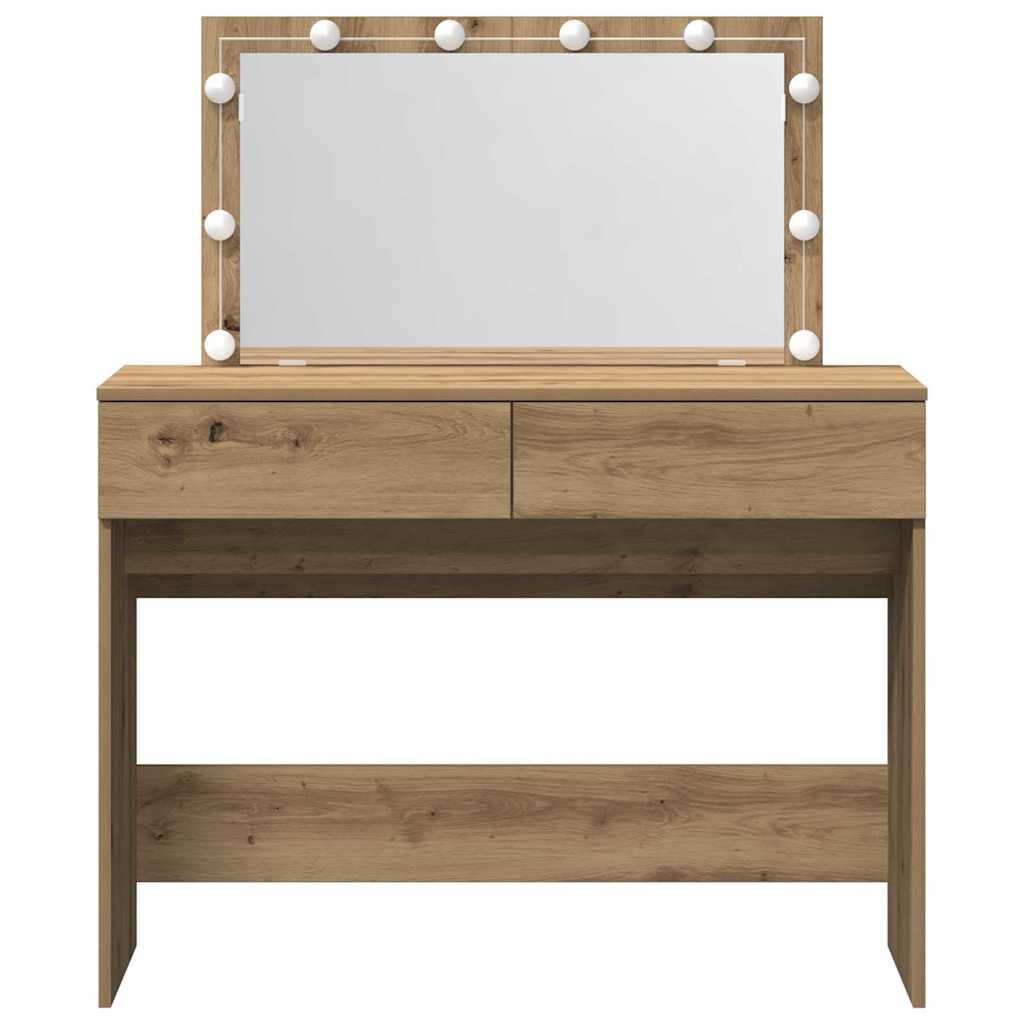 Sminkebord Artisan Eik LED 100x40x120 cm