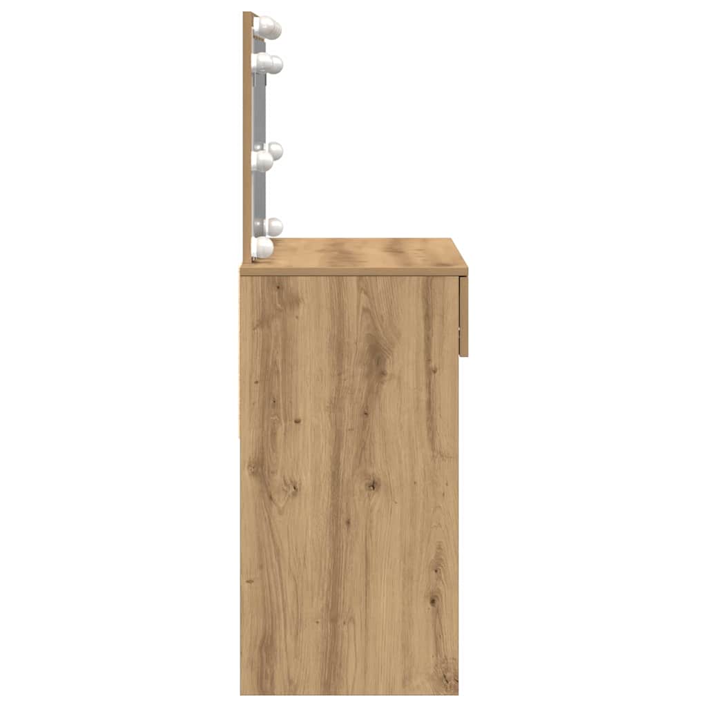 Sminkebord Artisan Eik LED 100x40x120 cm