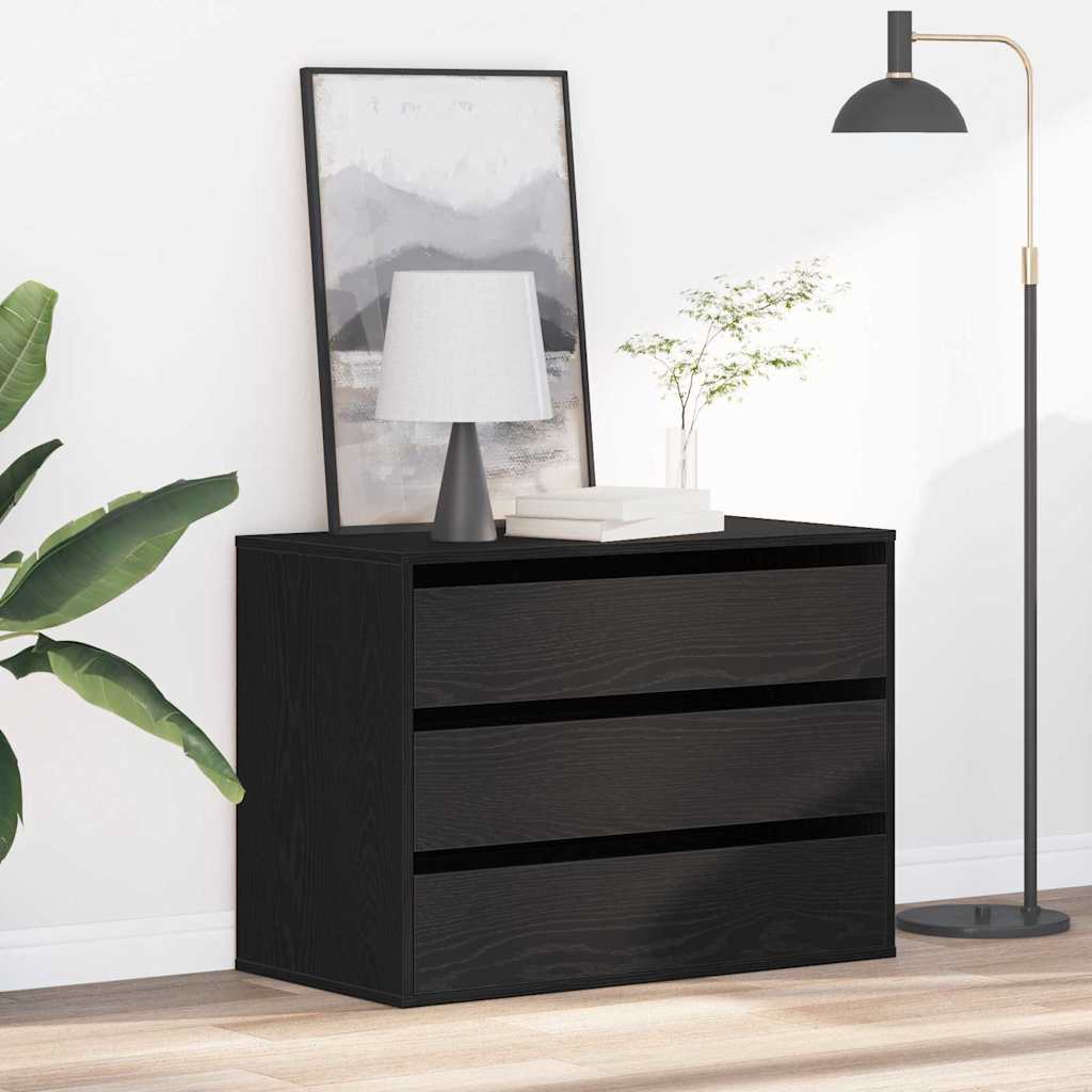 Kommode Svart Eik 80x41x58 cm