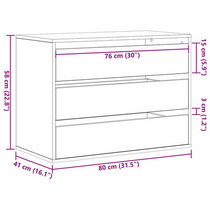 Kommode Svart Eik 80x41x58 cm