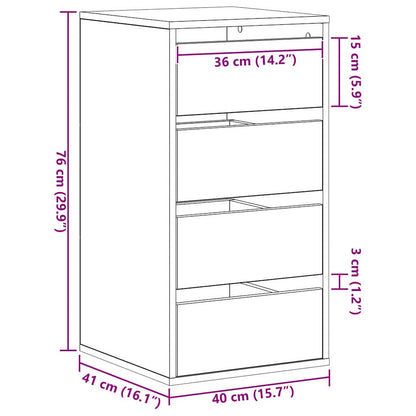 Kommode Svart Eik 40x41x76 cm