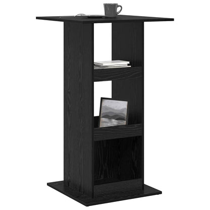 Barbord med Oppbevaring Svart Eik 60x60x102 cm Konstruert Tre