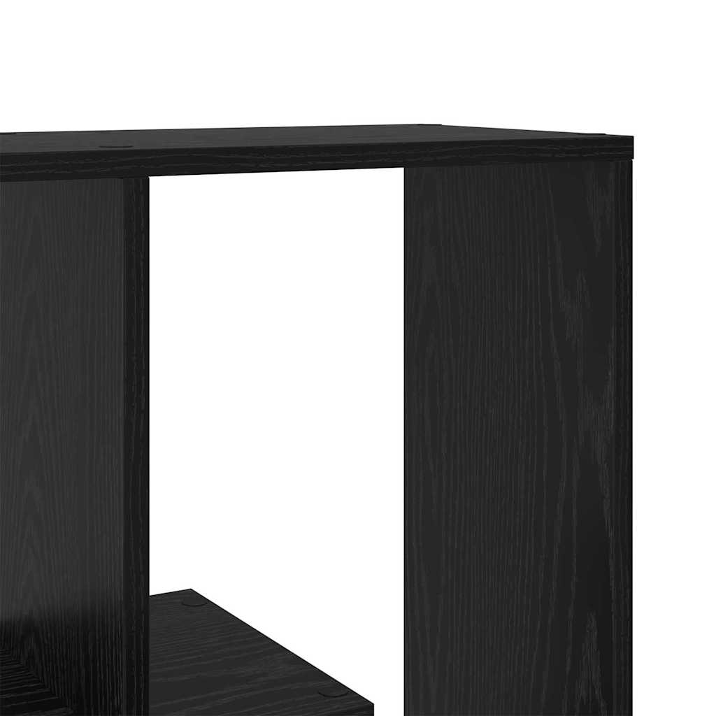Bokhylle Svart Eik Romdeler 67x25x161.5 cm