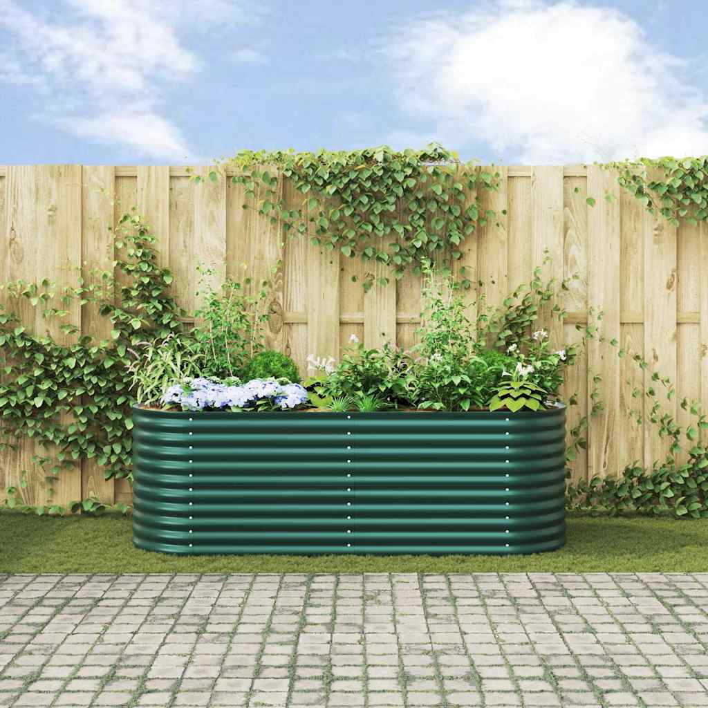 Hevet bed grønn 240 x 80 x 81 cm Stål