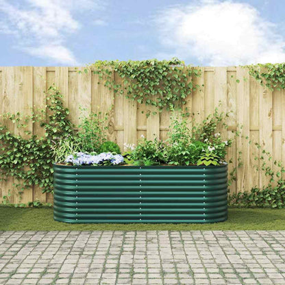 Hevet bed grønn 240 x 80 x 81 cm Stål