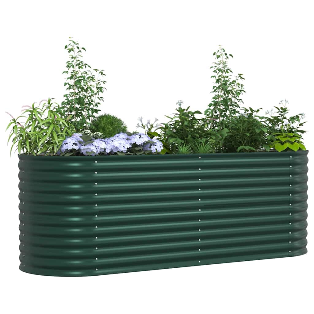 Hevet bed grønn 240 x 80 x 81 cm Stål