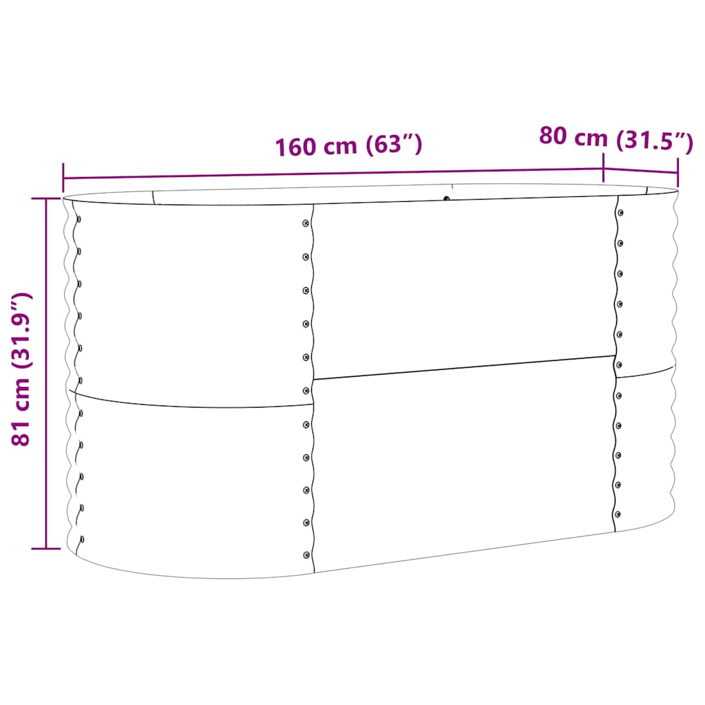 Hevet bed grønn 160 x 80 x 81 cm Stål