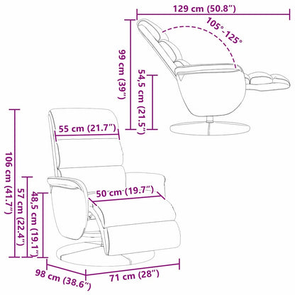 Lenestol Hvit71 x 98 x 106 cm Kunstlær