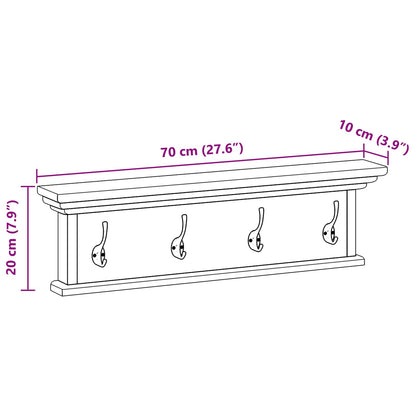 Kleshengere Naturlig 70 x 10 x 20 cm Massivt Teaktre