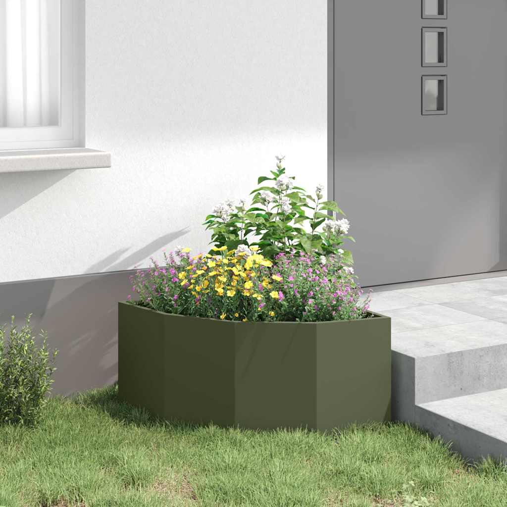 Hjørne Plante Olivengrønn 60 x 60 x 35 cm Stål