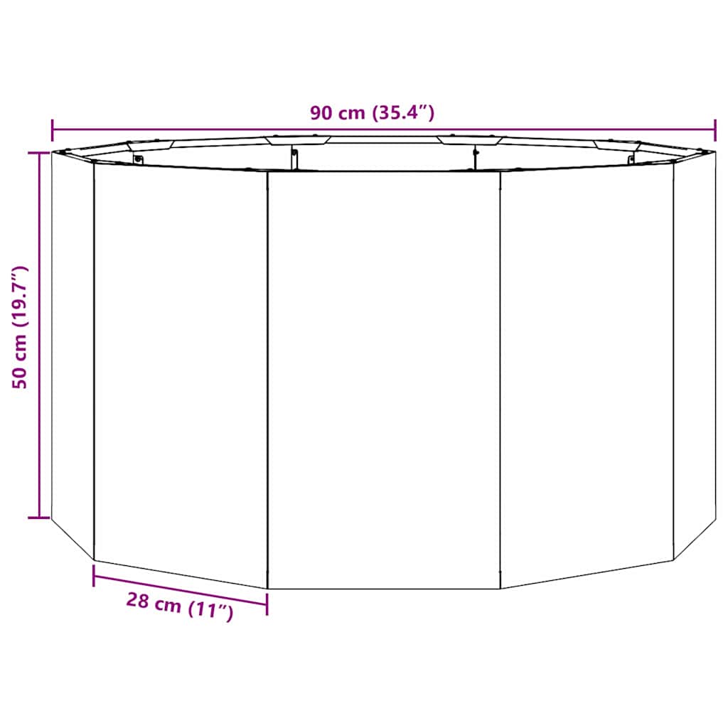Plantekassed Hvit 90 x 90 x 50 cm Stål