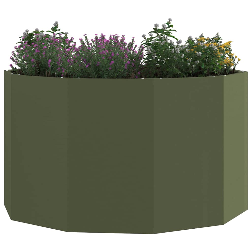 Plantekassed Olivengrønn 90 x 90 x 50 cm Stål