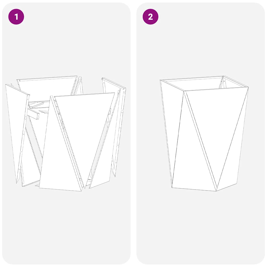 Plantekassed 2 pcs Svart 50 x 50 x 75 cm Stål