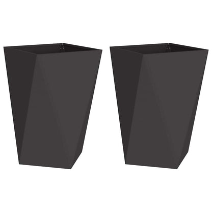 Plantekassed 2 pcs Svart 50 x 50 x 75 cm Stål