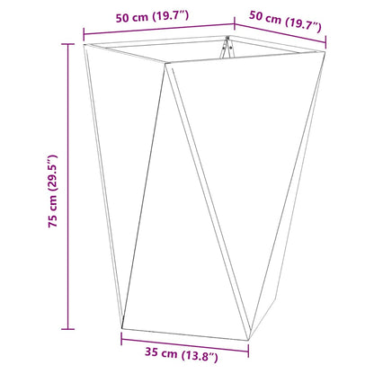 Plantekassed 2 pcs Svart 50 x 50 x 75 cm Stål