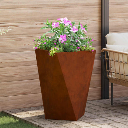 Plantekassed 2 pcs Rusten 50 x 50 x 75 cm Cortenstål