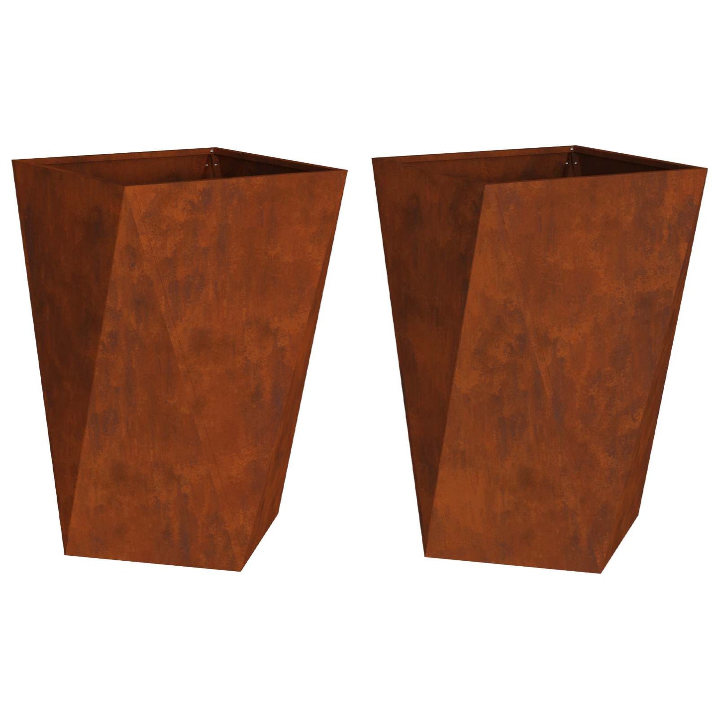Plantekassed 2 pcs Rusten 50 x 50 x 75 cm Cortenstål