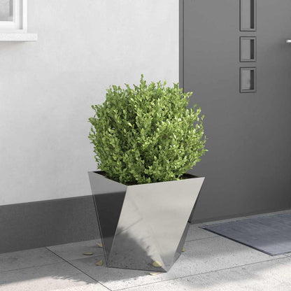 Plantekassed 2 pcs sølv 40 x 40 x 40 cm Rustfritt Stål