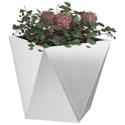 Plantekassed 2 pcs sølv 40 x 40 x 40 cm Rustfritt Stål