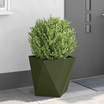 Plantekassed 2 pcs Olivengrønn 50 x 50 x 50 cm Stål