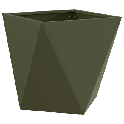 Plantekassed 2 pcs Olivengrønn 50 x 50 x 50 cm Stål