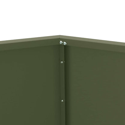 Plantekassed 2 pcs Olivengrønn 100 x 100 x 80 cm Stål