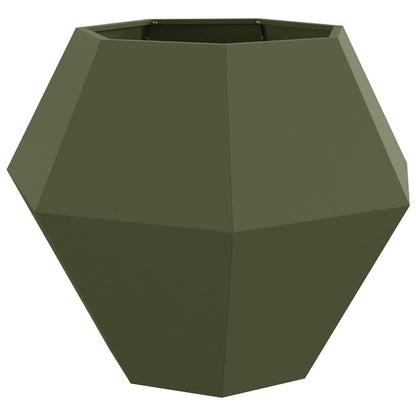 Plantekassed 2 pcs Olivengrønn 100 x 100 x 80 cm Stål
