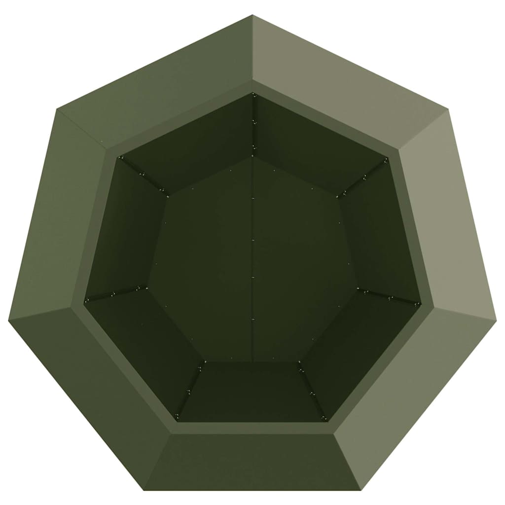 Plantekassed 2 pcs Olivengrønn 100 x 100 x 80 cm Stål