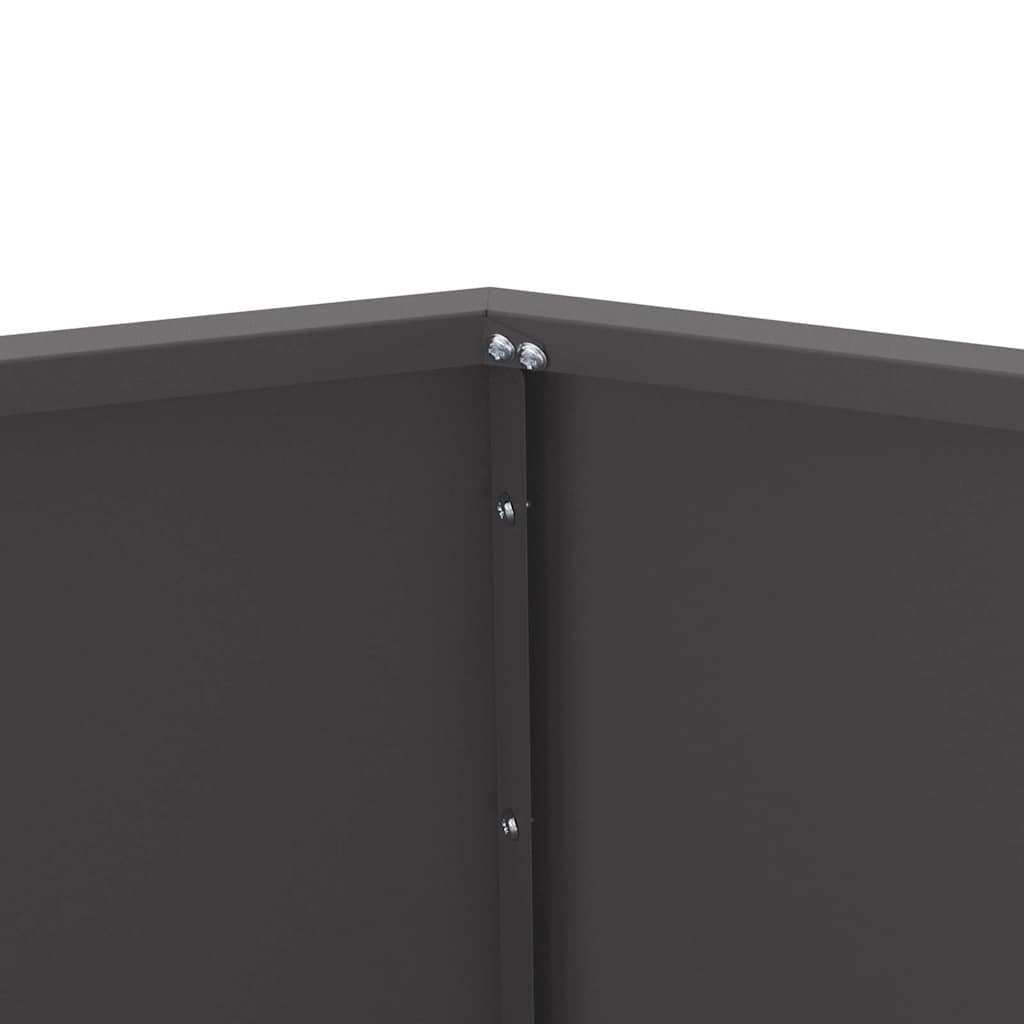 Plantekassed 2 pcs Svart 75 x 75 x 60 cm Stål