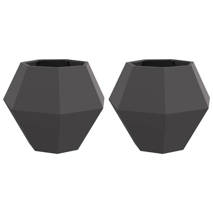 Plantekassed 2 pcs Svart 75 x 75 x 60 cm Stål