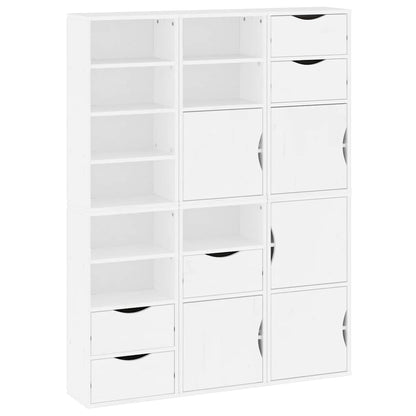 Skap Hvit 6 stk ODDA 40x24x79 cm heltre furu