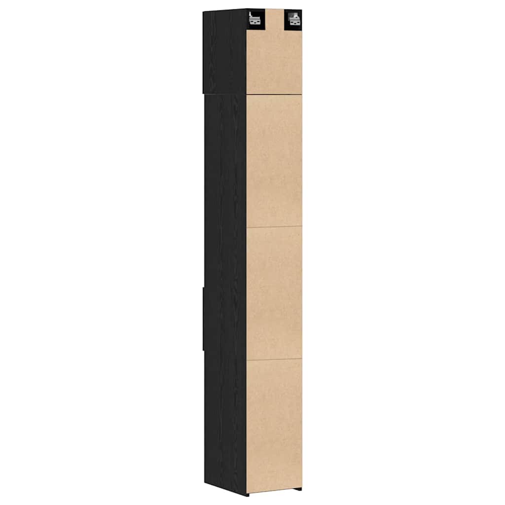 Skap Svart Eik 30x42.5x225 cm Ubehandlet tre