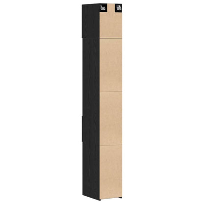 Skap Svart Eik 30x42.5x225 cm Ubehandlet tre