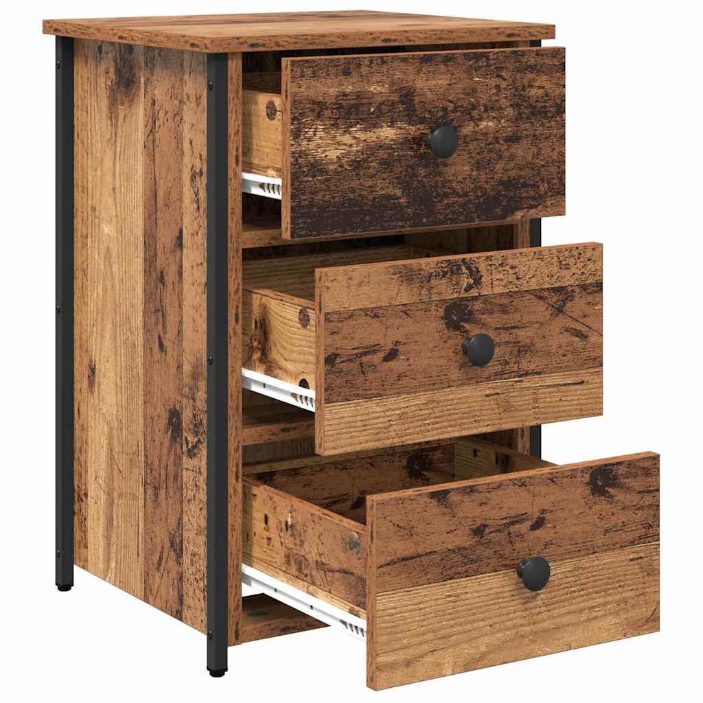Nattbord Sengbord Gammelt Tre Metall