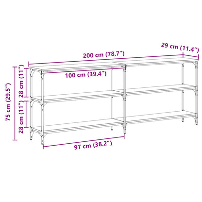 Avlastningsbord Konsollbord Artisan Eik 200 x 29 x 75 cm metall