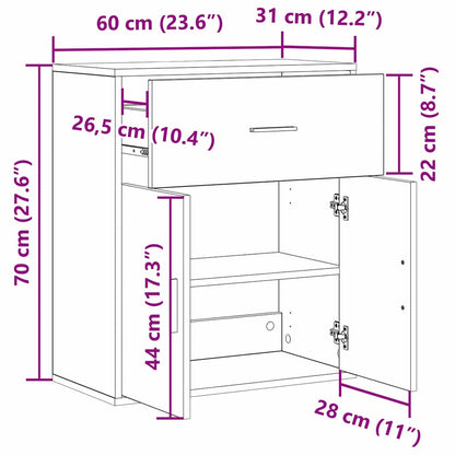 Skjenk Svart Eik 60 x 31 x 70 cm