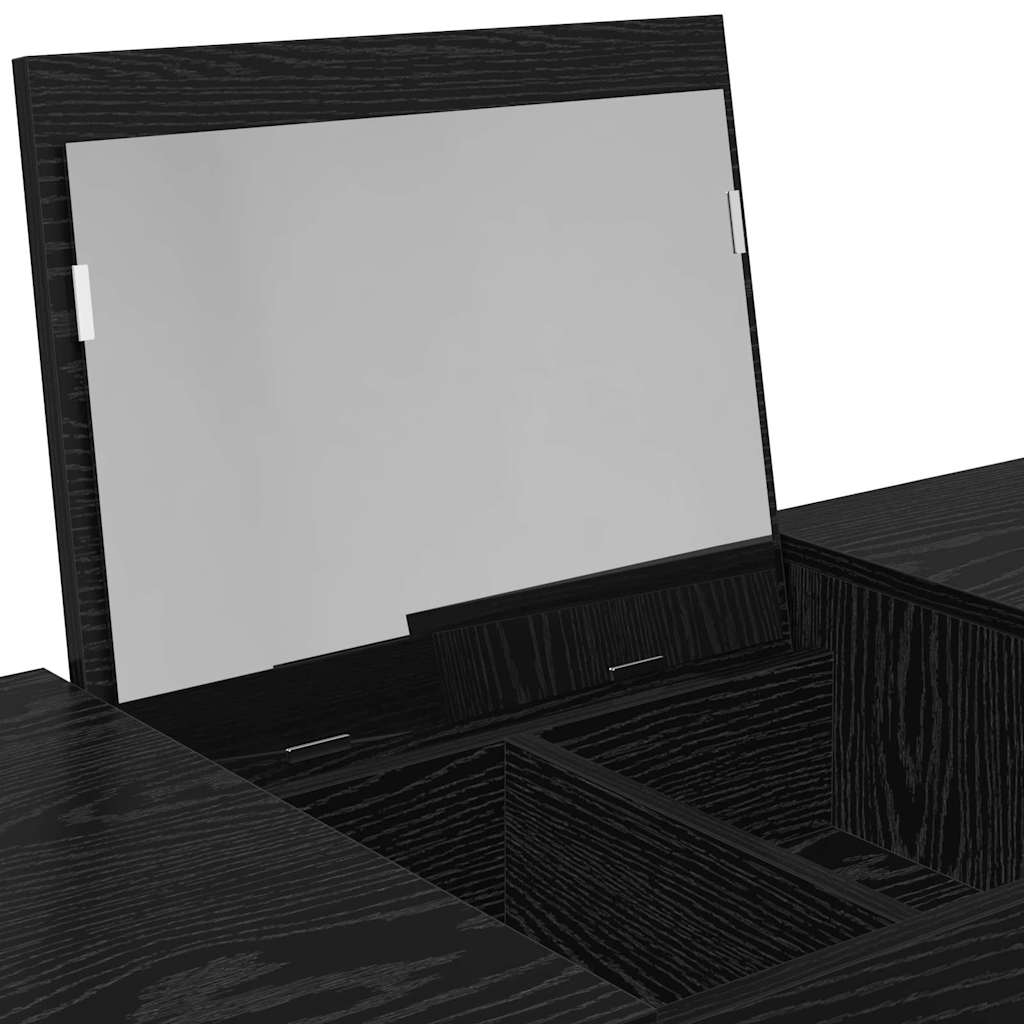 Sminkebord Svart Eik speil 100x45x76 cm