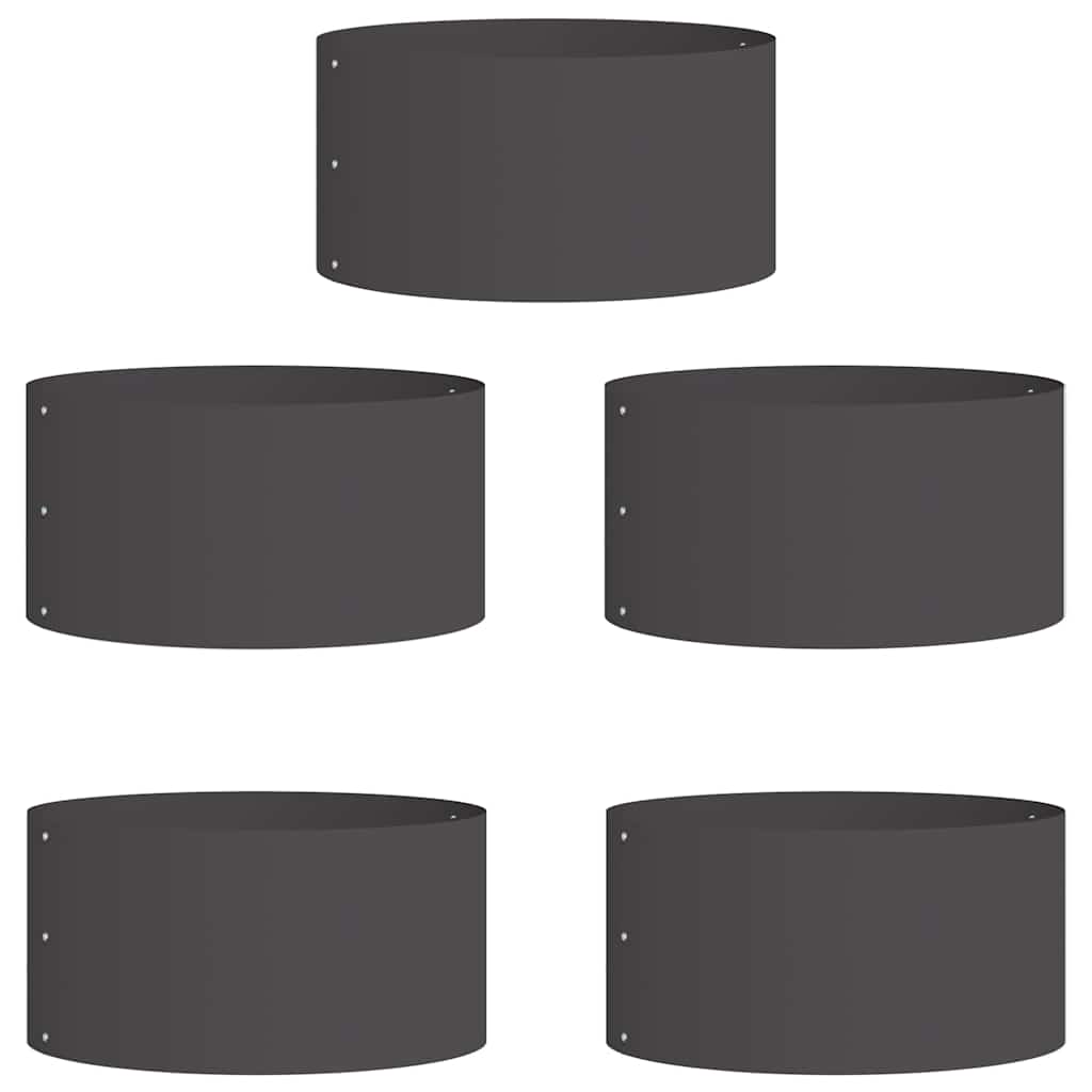 Plante ring 5 pcs Svart 40 x 40 x 20 cm Kaldvalsestål