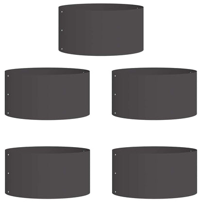 Plante ring 5 pcs Svart 40 x 40 x 20 cm Kaldvalsestål