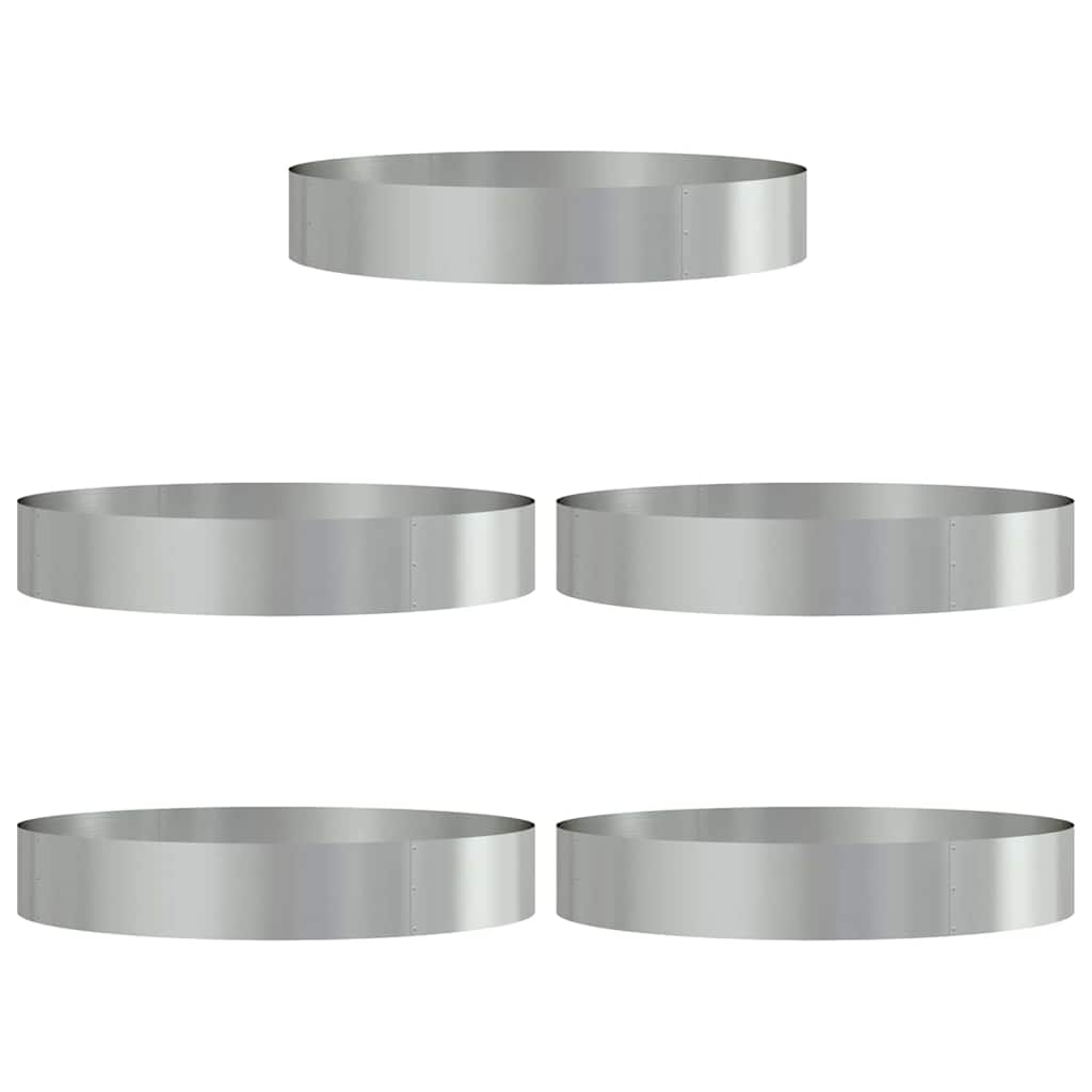 Plante ring 5 pcs sølv 120 x 120 x 20 cm Galvanisert Stål