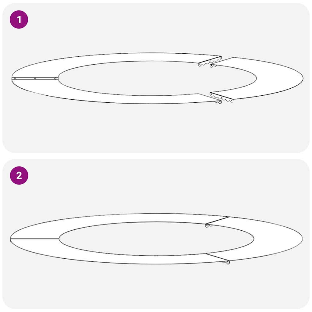 passende for Flat Tre Ring sølv Ø60 / 90 cm Galvanisert stål