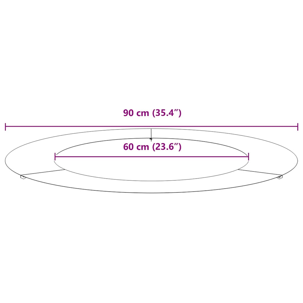 passende for Flat Tre Ring sølv Ø60 / 90 cm Galvanisert stål
