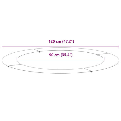 passende for Flat Tre Ring Svart Ø90 / 120 cm Stål