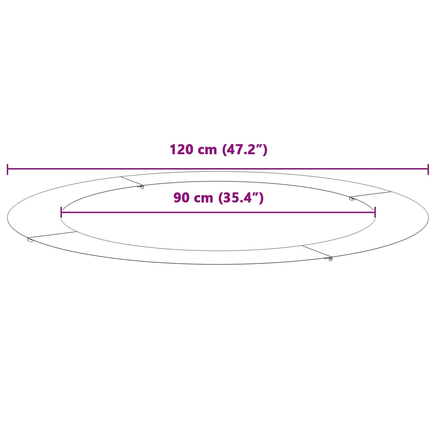 passende for Flat Tre Ring Brun Ø90 / 120 cm Cortenstål