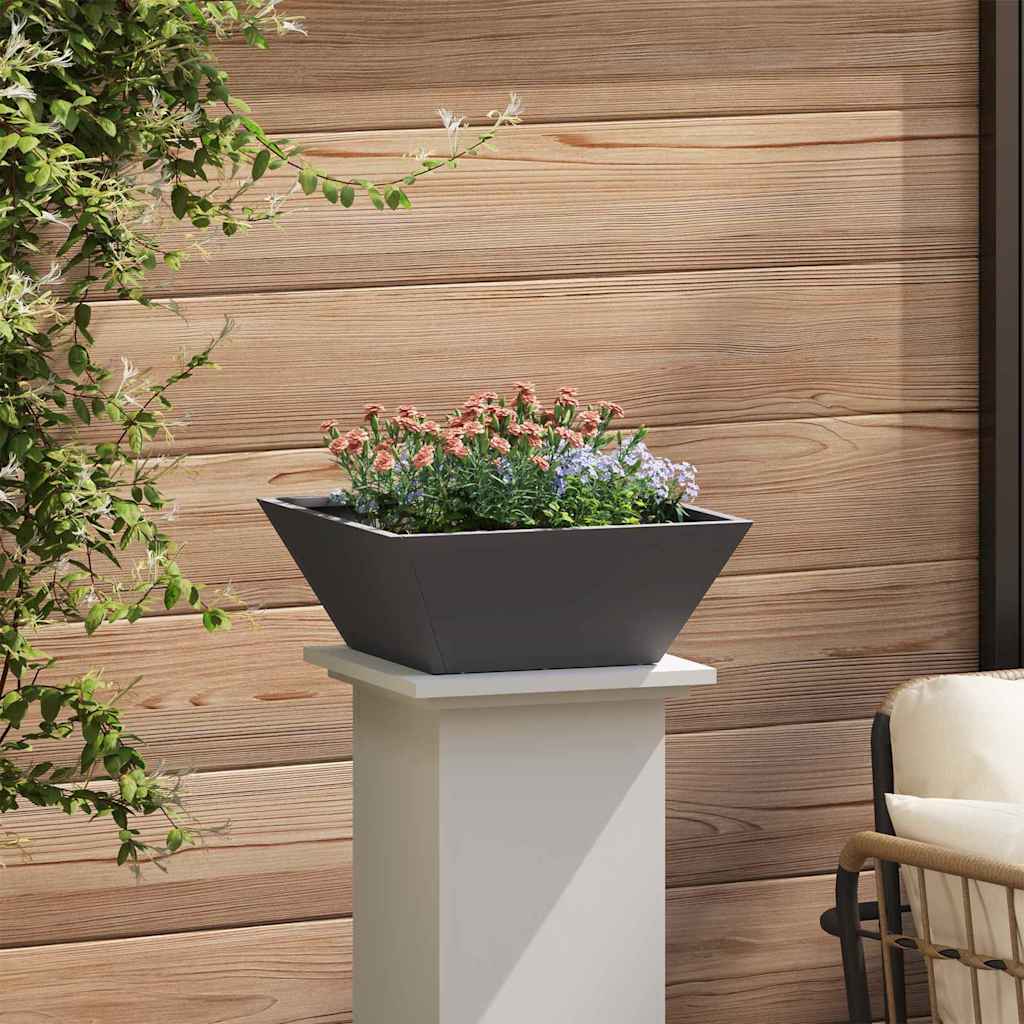 Hageblomsterpotte 5 pcs Svart 40 x 40 x 15 cm Kaldvalsestål