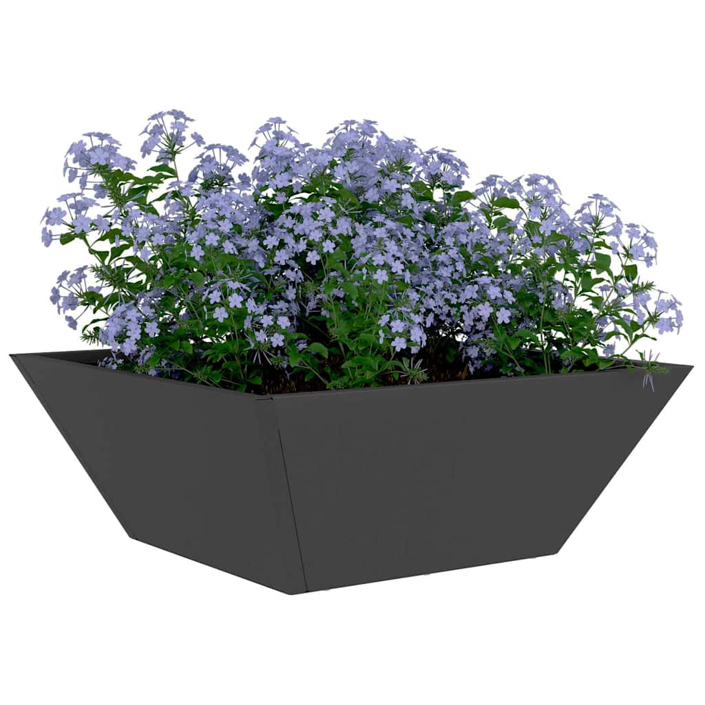 Hageblomsterpotte 5 pcs Svart 40 x 40 x 15 cm Kaldvalsestål