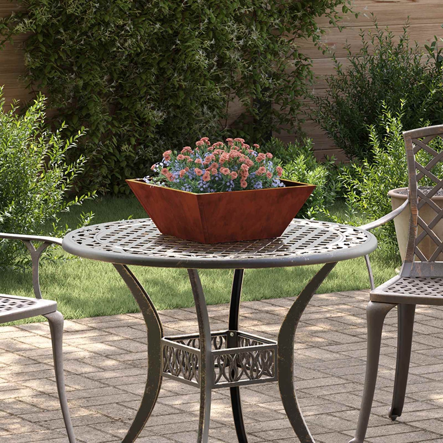 Hageblomsterpotte 5 pcs Rusten 40 x 40 x 15 cm Cortenstål