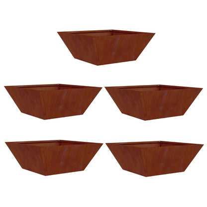Hageblomsterpotte 5 pcs Rusten 40 x 40 x 15 cm Cortenstål